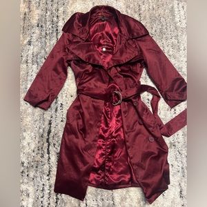 Bebe Burgundy Trench Coat